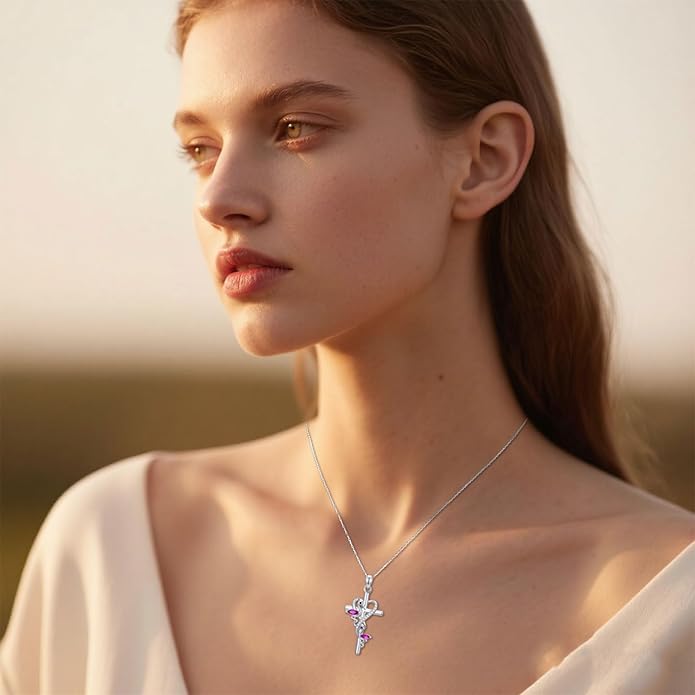 JUSTKIDSTOY Flamingo Necklace 925 Sterling Silver Animal Pendant with Cubic Zirconia Flamingo Bird Necklace Gifts for Women Wife Girlfriend