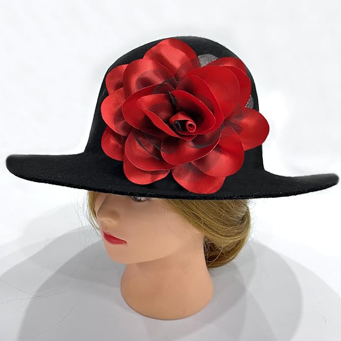 Women's Brooches 4pcs Rose Flower Hair Clip Flamenco Dancer Pin up Mexican Hair Flowers Clips Hairpin Brooch Tea Party Hats Headpieces