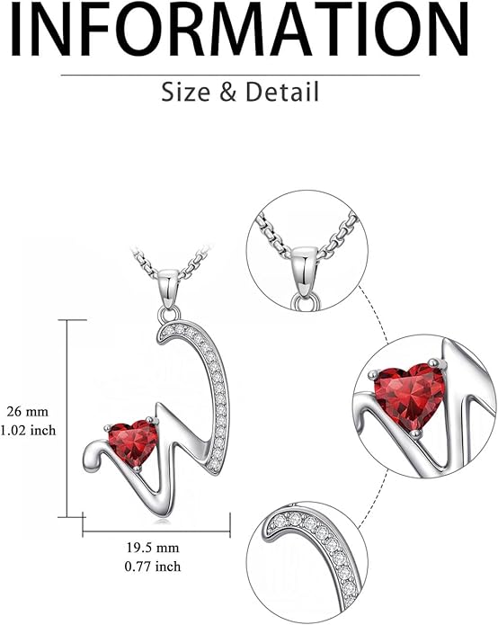 Christmas Gifts for Women Alphabet A to Z Initial Birthstone Pendant Necklaces for Women - 18k White Gold Plated Personalized Name Jewelry Valentine Mothers Day Birthday Gifts for Women Her Girlfriend