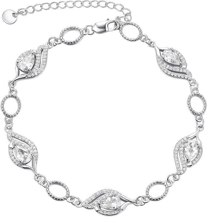 PRAYMOS Birthstone Bracelets for Women Mom Mother's Grandma Sterling Silver Women's Bracelets Birthstone Jewelry Gifts