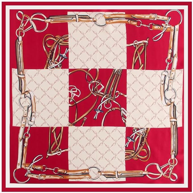 ANDANTINO 100% Mulberry Silk Square Scarf for Hair-25.6" X25.6'' Women Men Natural Silk Neckerchief Digital Printed Headscarf