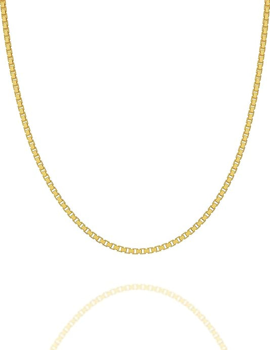 925 Sterling Silver Box Chain 2/3/4/5mm Necklace for Men Silver Link Chain for Women 16/18/20/22/24/26/30 Inches