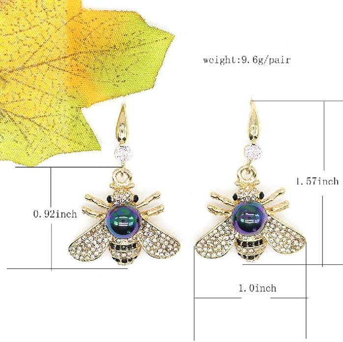 Honey Bee Brooches Crystal Insect Themed Bee Brooch Animal Fashion Shell Pearl Brooch Pin Gold Tone