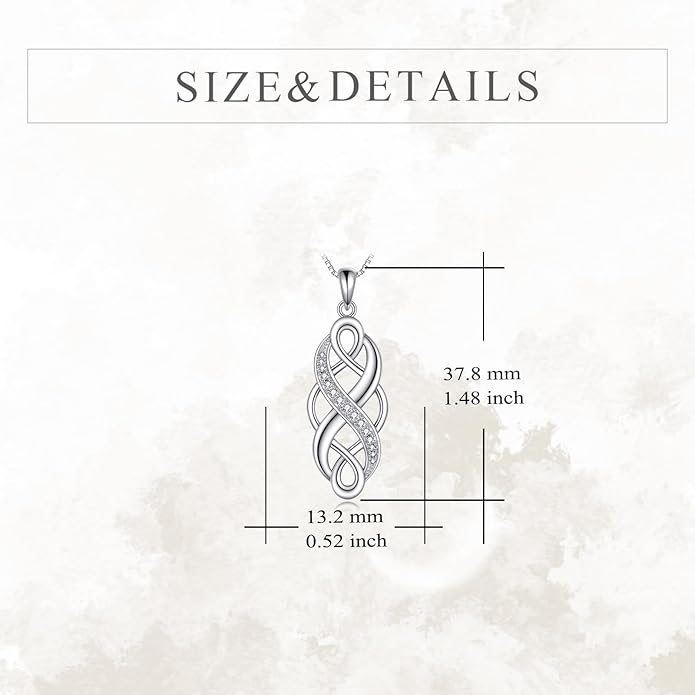 YFN Irish Celtic Knot Created Opal Pendant Necklace Sterling Silver Black Necklaces for Women Men 18"