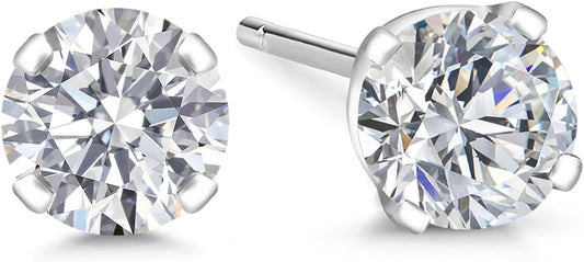 Gem Stone King 0.20 to 6 Cttw 14K Gold Lab Grown Diamond Stud Earrings | Gold Earrings For Women Men | E-F Color | VS1-VS2 Clarity