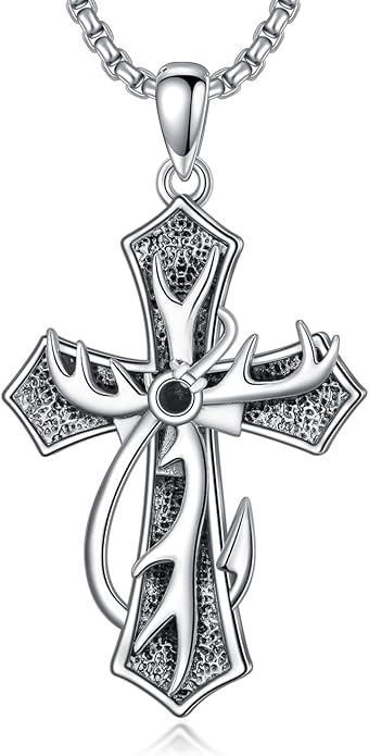 KoyeKei Cross Necklace for Men 925 Sterling Silver Celtic Cross Pendant Christian Jewelry Religious Christmas Gifts for Women