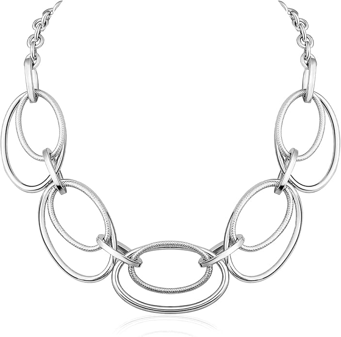 Chunky Gold Necklace for Women: 14k Gold Plated Loop Chain Link Statement Choker Necklace for Women - Chunky Fashion Pendant Jewelry