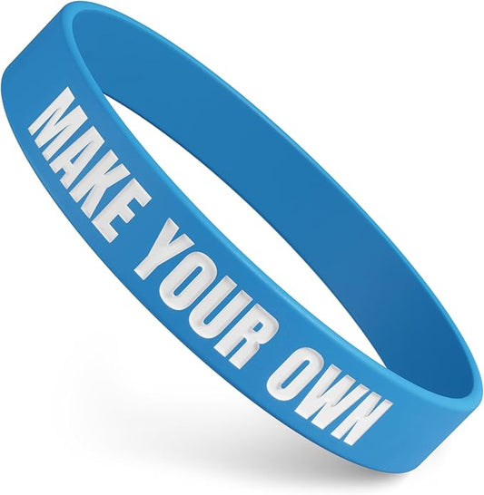 Custom Wristbands For Events, Fundraisers & Promotions | Add Text, Icons, & Logos | Bulk Rubber Bracelets | Classic 1/2” | 100% Silicone