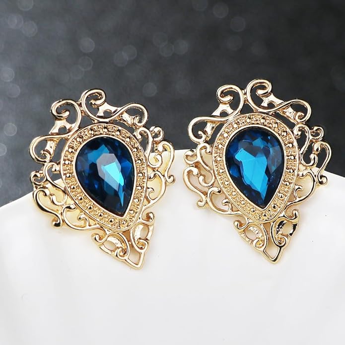 Vintage Silver Color Men's Brooches for Women Lovely Water Drop Badge Flame Crystal Brooch Lapel Pins Fashion Jewelry