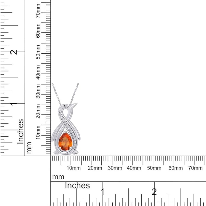 Infinity Penguin Pendant Necklace for Women, 14K Gold Over Sterling Silver with Pear & Round Cut Simulated Birthstone & White Diamond Accents, Dainty Animal Jewelry Gift with 18" Chain