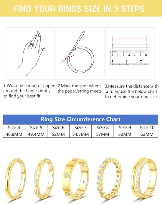 RLMOON Stackable Gold Rings for Women Non Tarnish Dainty 14K Gold/Silver Plated Stacking Thumb Rings Cubic Zirconia Eternity Wedding Band Rings Gold Jewelry Size 6-10
