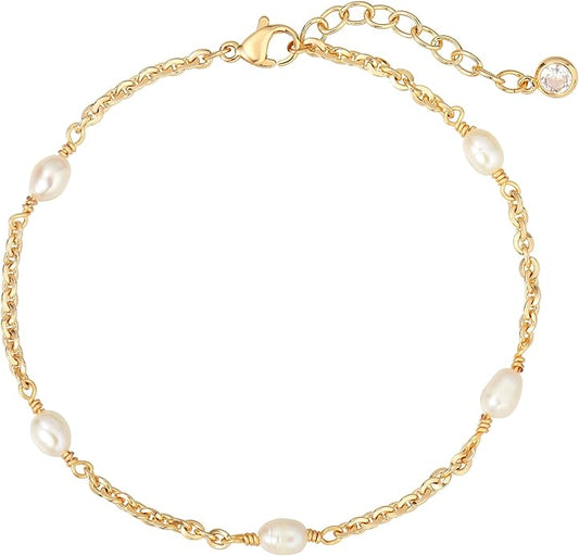 MTMY Gold Chain Bracelet for Women 14K Gold Plated Dainty Bracelets with Adjustable Chain Cute Bracelet Gold Trendy Jewelry
