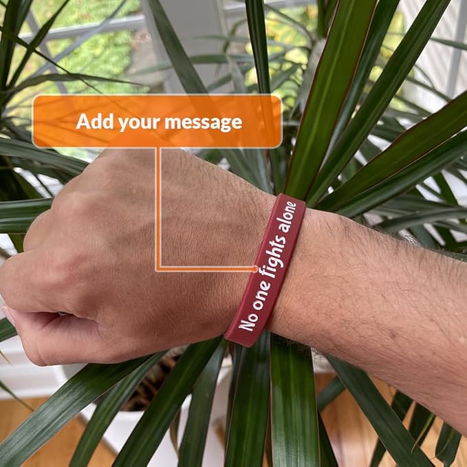 Custom Wristbands For Events, Fundraisers & Promotions | Add Text, Icons, & Logos | Bulk Rubber Bracelets | Classic 1/2” | 100% Silicone