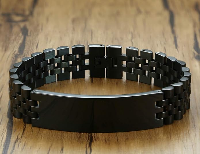 VNOX Masculine Watch Band Stainless Steel Link Bracelet Personalized Jewelry Gift for Men DAD Father Husband Boyfriend