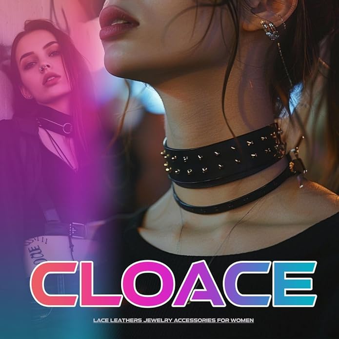 CLOACE Punk Leather Choker Necklace Black Gothic Collar Chokers Necklaces Wide Leathers Costume Jewelry Accessories for Women