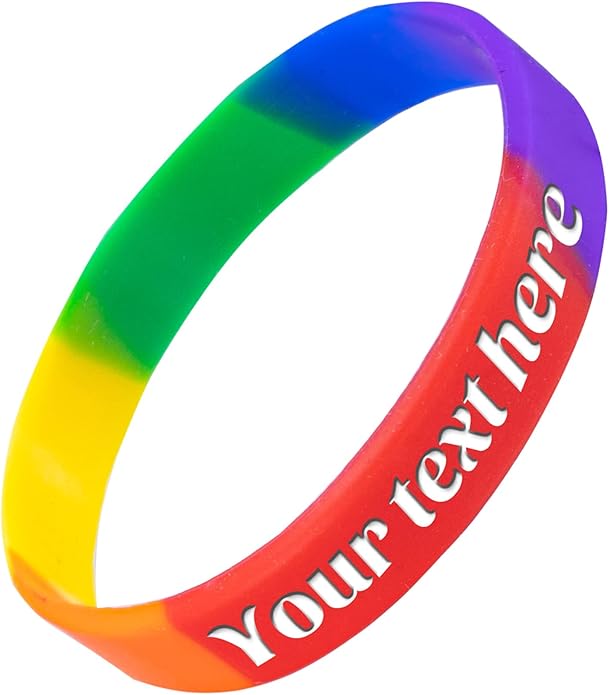 Custom Rubber Bracelet 1/10/30/50/100 ct Personalized Silicone Wristbands Customizable Debossed for Motivation, Events, Gifts, Promotions, Party, Awareness