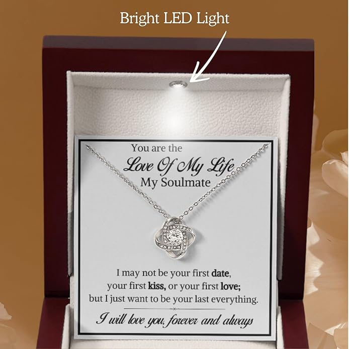 To My Soulmate Necklace For Women, Soul Mate Jewelry for Women, Future Wife Gifts, To My Wife Necklace from Husband, Gifts for Girlfriend, Pendant With Message Card