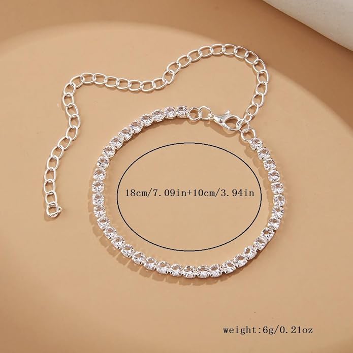 Ankle Bracelets for Women Waterproof Sparkly Anklets Tennis Rhinestone Anklets for Women Starfish Infinity Heart Cross Anklet Bracelet Beach Jewelry