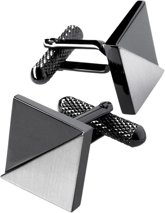 [TAVARAT] Cufflinks for Men Black Silver Tps-056