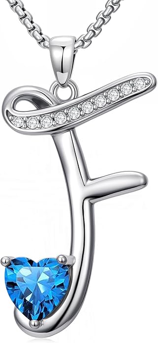 Christmas Gifts for Women Alphabet A to Z Initial Birthstone Pendant Necklaces for Women - 18k White Gold Plated Personalized Name Jewelry Valentine Mothers Day Birthday Gifts for Women Her Girlfriend