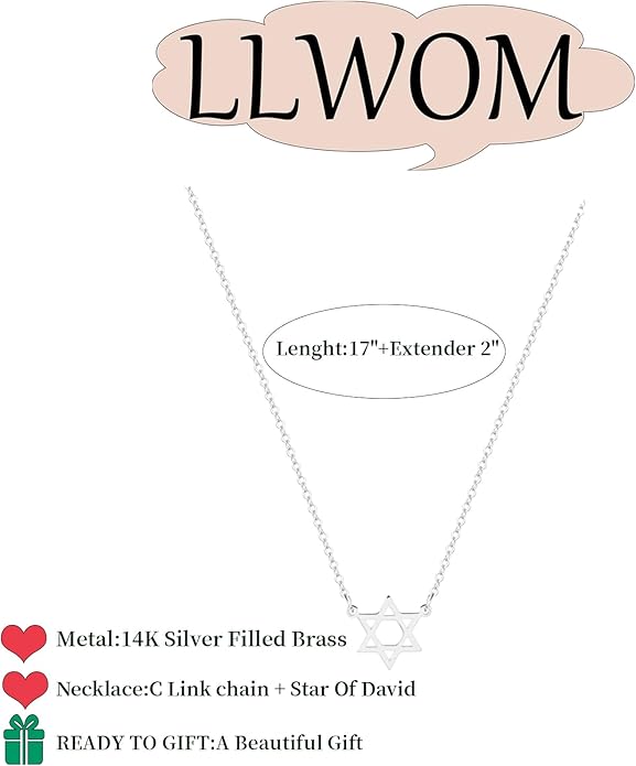 Gold Necklace for Women-14k Gold Plated Infinity Necklace Star Of David Necklace Evil Eye Cross Pendants Heart Dainty Gold Necklace For Women