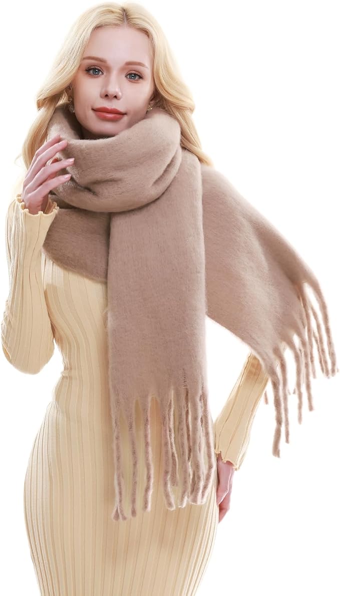 RIIQIICHY Chunky Scarf for Women Winter Warm Thick Scarves Oversized Blanket Scarf