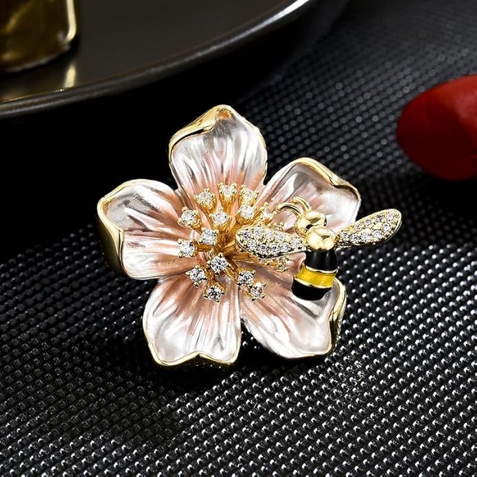 UNVAK Rhinestone Flower Brooch - Crystal Flower Pin for Women - Valentine's Day & Mother's Day Gift