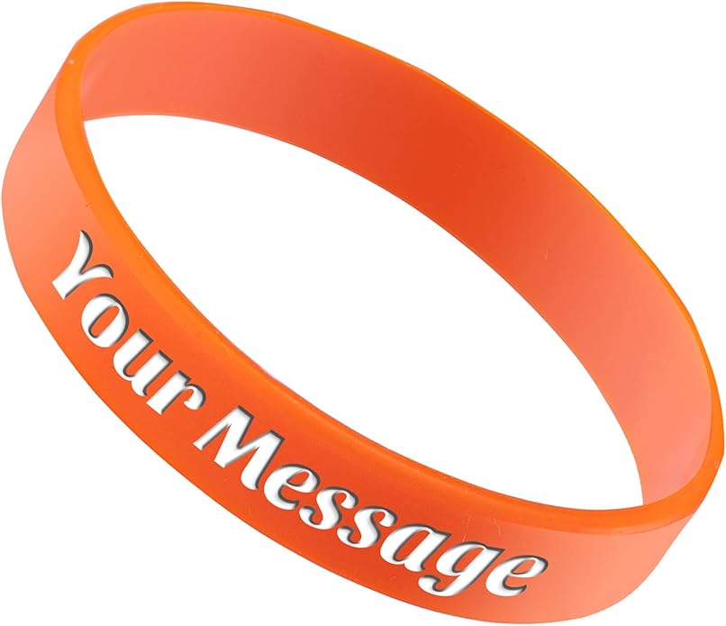 50Pcs Custom Silicone Wristbands Personalized Debossed Rubber Bracelets for Motivation, Party favors, Events, Birthdays, Awareness