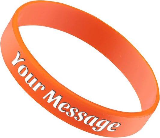 50Pcs Custom Silicone Wristbands Personalized Debossed Rubber Bracelets for Motivation, Party favors, Events, Birthdays, Awareness