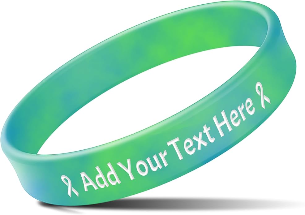 Custom Rubber Bracelets with Text Logo Clipart Customizable Bracelet Personalized 1/2 Inch Silicone Wristbands for Awareness, Events, Support, Promotions
