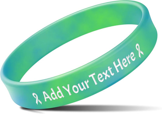 Custom Rubber Bracelets with Text Logo Clipart Customizable Bracelet Personalized 1/2 Inch Silicone Wristbands for Awareness, Events, Support, Promotions