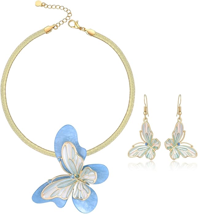 Vintage Chunky Statement Jewelry Set Retro Leaf Floral Geometric Bohemian Boho Bib Necklace Earring Set Fashion Costume Jewelry for Women Girls Wedding Party Prom Unique Gift