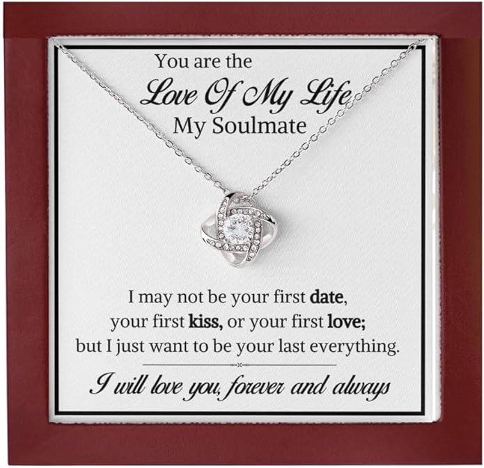 To My Soulmate Necklace For Women, Soul Mate Jewelry for Women, Future Wife Gifts, To My Wife Necklace from Husband, Gifts for Girlfriend, Pendant With Message Card