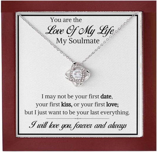 To My Soulmate Necklace For Women, Soul Mate Jewelry for Women, Future Wife Gifts, To My Wife Necklace from Husband, Gifts for Girlfriend, Pendant With Message Card