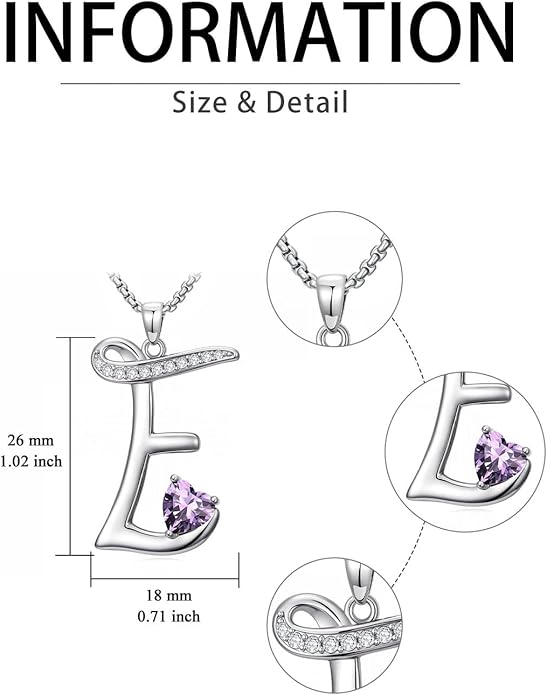 Christmas Gifts for Women Alphabet A to Z Initial Birthstone Pendant Necklaces for Women - 18k White Gold Plated Personalized Name Jewelry Valentine Mothers Day Birthday Gifts for Women Her Girlfriend