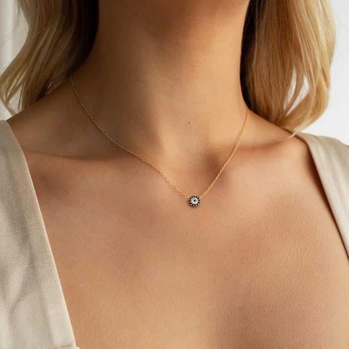 Gold Necklace for Women-14k Gold Plated Infinity Necklace Star Of David Necklace Evil Eye Cross Pendants Heart Dainty Gold Necklace For Women