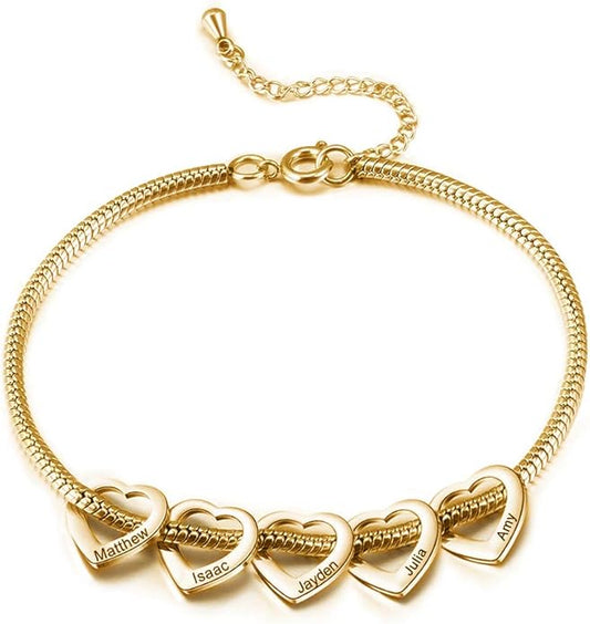 Personalized Anklets for Women Adjustable Silver Gold Anklets with Heart Name Initial Ankle Bracelets for Women Jewelry Gifts for Mom Her