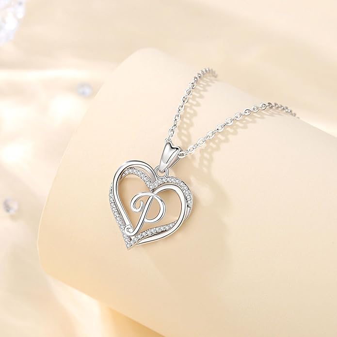 INFUSEU Unique Initial Necklaces for Women Girls Small Heart Letter Jewelry, Meaningful Personalized Gifts