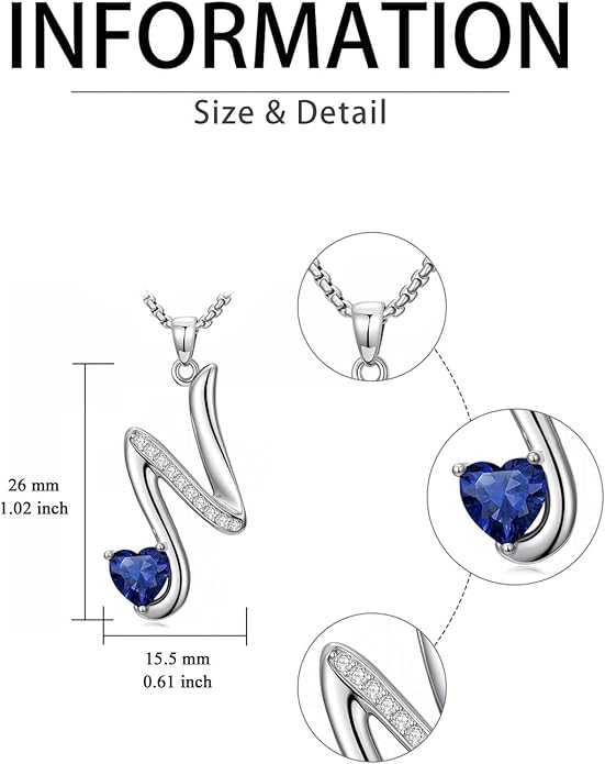Christmas Gifts for Women Alphabet A to Z Initial Birthstone Pendant Necklaces for Women - 18k White Gold Plated Personalized Name Jewelry Valentine Mothers Day Birthday Gifts for Women Her Girlfriend