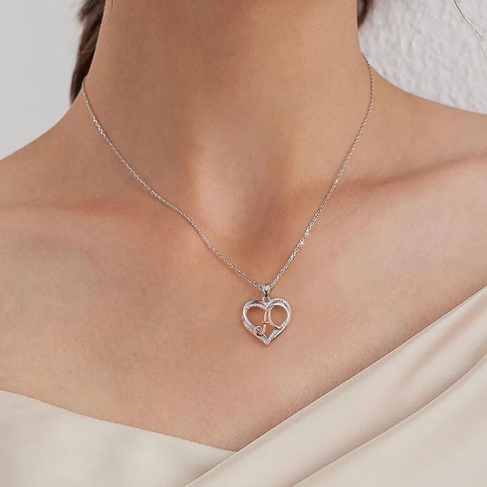 INFUSEU Unique Initial Necklaces for Women Girls Small Heart Letter Jewelry, Meaningful Personalized Gifts