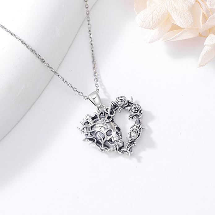 KoyeKei Sterling Silver Halloween Necklace Gothic Jewelry Gifts for Women Men