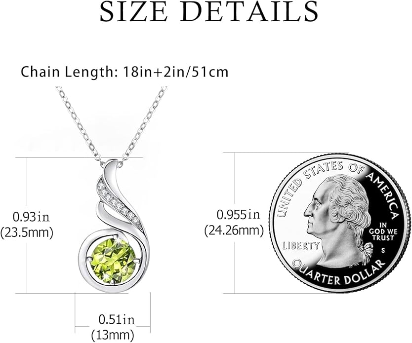 TANGPOET Birthstone Gemstone Necklaces for Women 925 Sterling Silver Dainty Pendant Jewelry Valentines Mothers Day Christmas Birthday Gifts for Mom Girlfriend Wife Daughter
