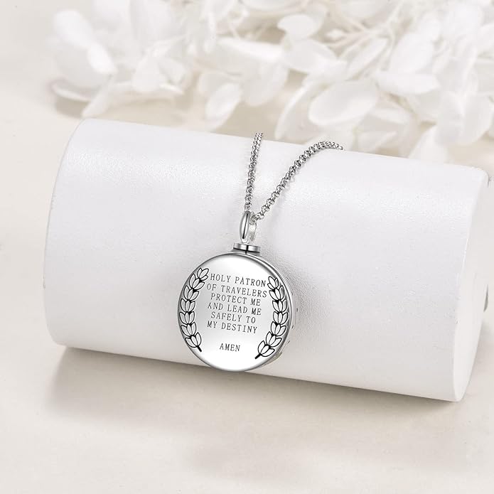 YFN Patron Saint Necklace Sterling Silver Amulet Medal Pendant Religious Protector Jewelry Gifts for Women Men