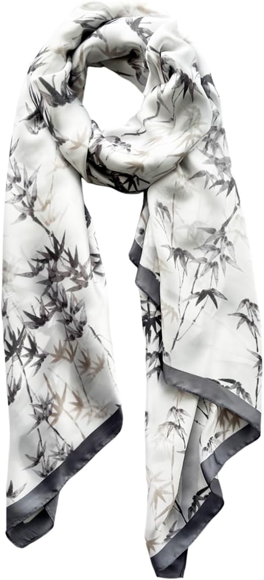 Long Silk Like Scarf Lightweight Satin Scarves Large Sunscreen Shawl Wrap for Women