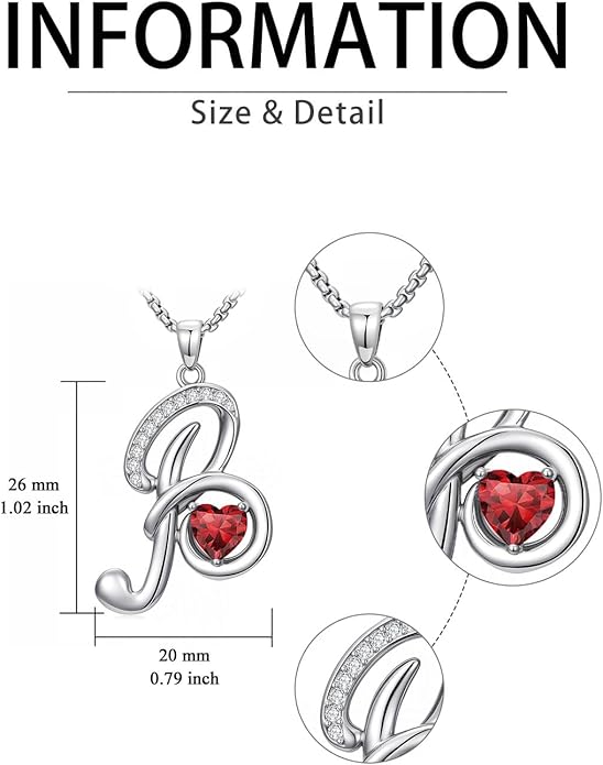 Christmas Gifts for Women Alphabet A to Z Initial Birthstone Pendant Necklaces for Women - 18k White Gold Plated Personalized Name Jewelry Valentine Mothers Day Birthday Gifts for Women Her Girlfriend