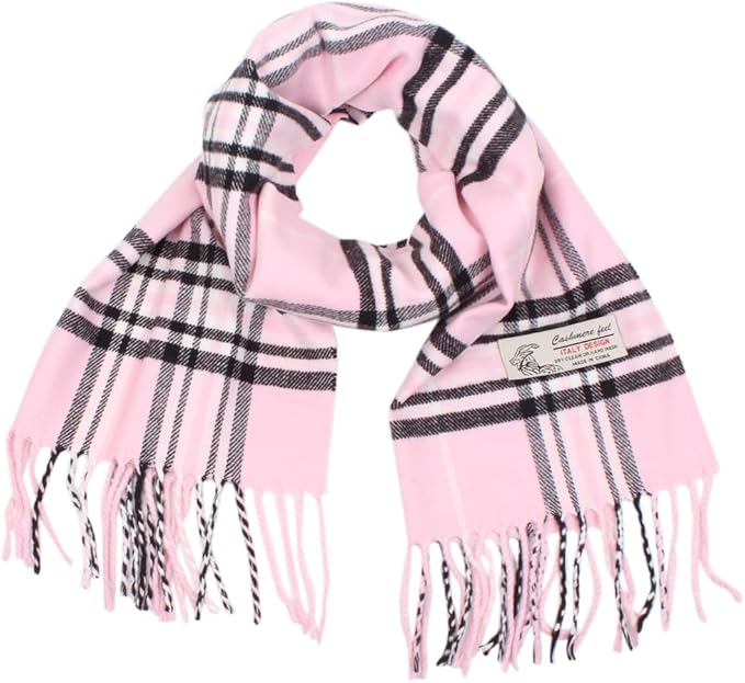 TZ Promise Tartan Plaid Cashmere Feel Classic Soft Luxurious Winter Scarf For Men Women