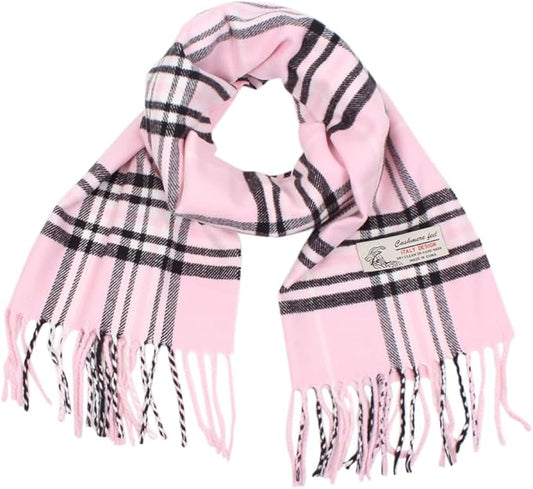 TZ Promise Tartan Plaid Cashmere Feel Classic Soft Luxurious Winter Scarf For Men Women