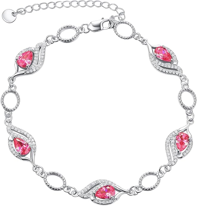 PRAYMOS Birthstone Bracelets for Women Mom Mother's Grandma Sterling Silver Women's Bracelets Birthstone Jewelry Gifts