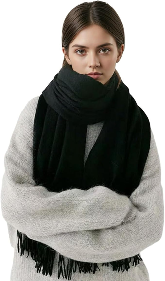 FLEESOFT Winter Wool Scarf Shawl -Thick Oversized Pashmina Shawl Wrap,Soft Warm Winter Scarves,Travel Blanket Scarf for Women