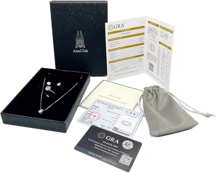 AnuClub Moissanite Eternity Ring, Round/Emerald/Princess Cut 5cttw D Color 925 Sterling Silver Wedding Band Rings for Women